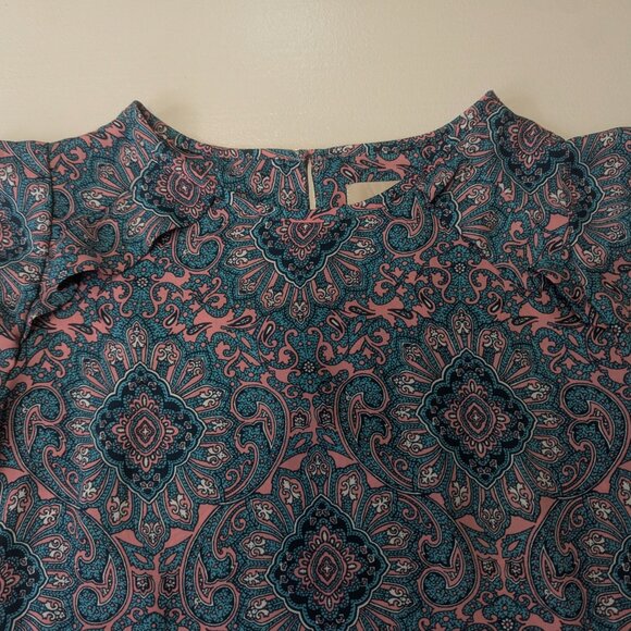 Loft Size Small Teal and Pink Paisley Tunic - Picture 6 of 14
